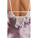 plus size-042  Frida  Dusty Lilac Satin Chemise with Cute Pockets S-6XL Babydolls-Nine X